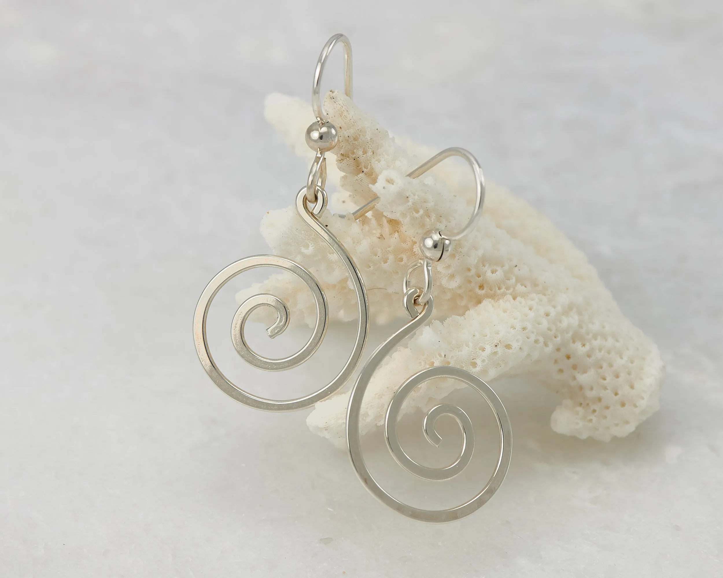 Silver Spiral Earrings