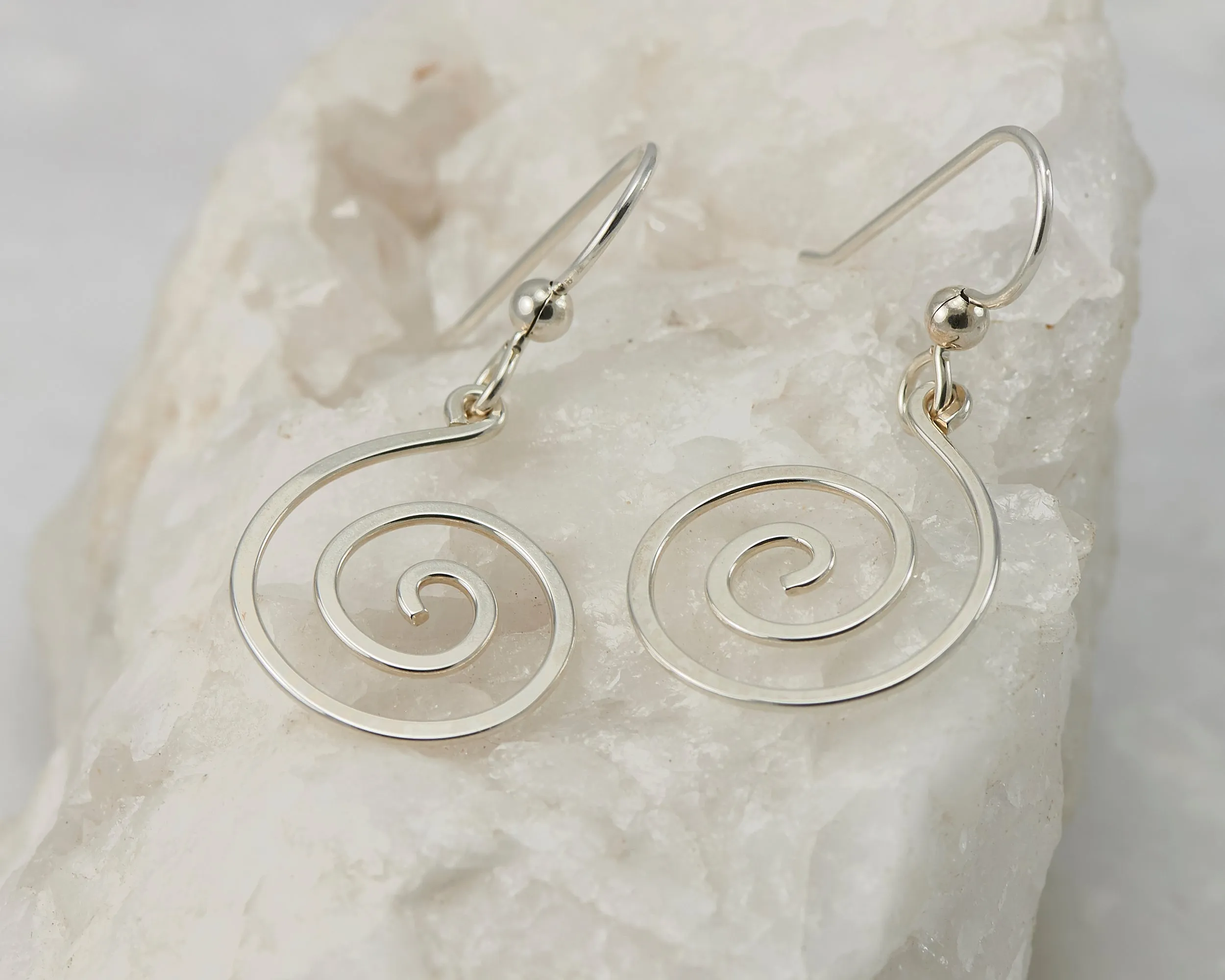 Silver Spiral Earrings