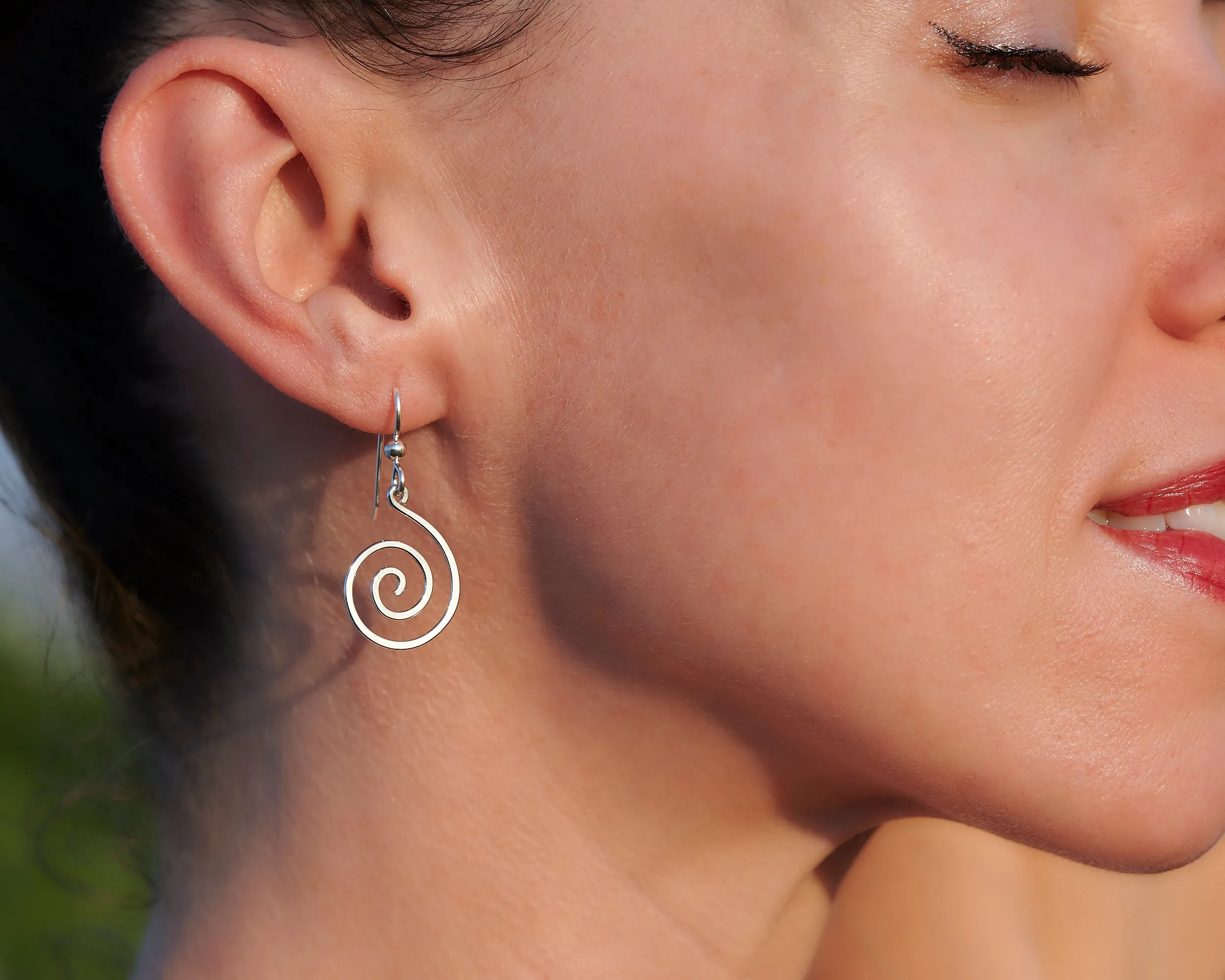 Silver Spiral Earrings