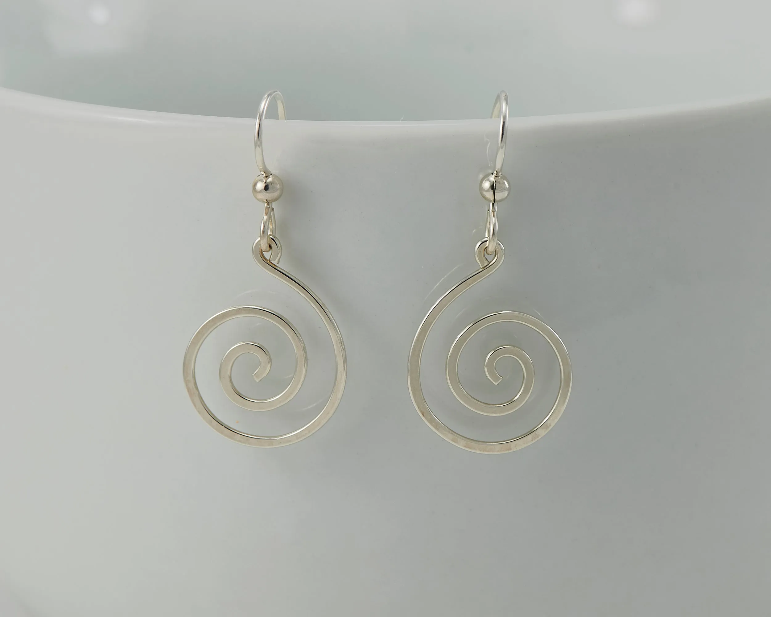 Silver Spiral Earrings