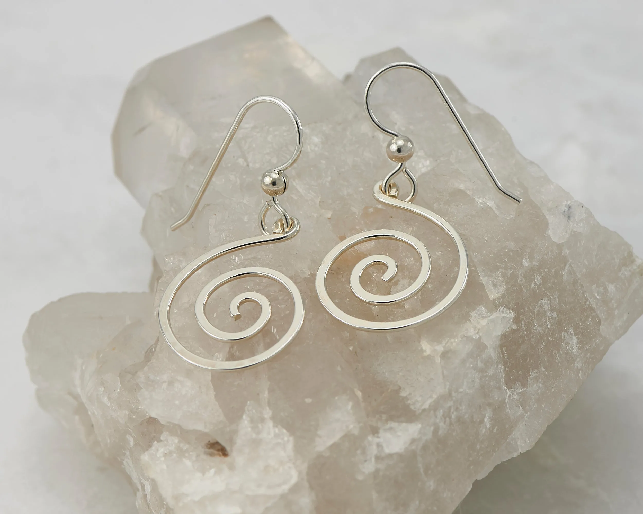 Silver Spiral Earrings