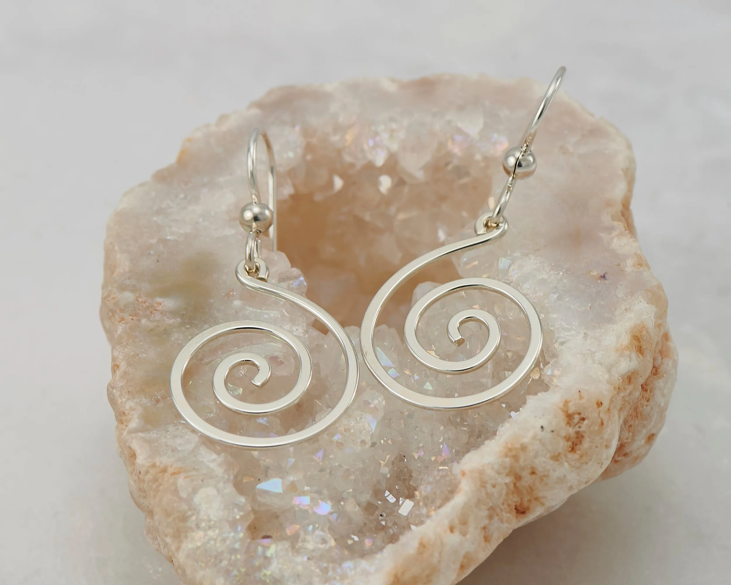 Silver Spiral Earrings