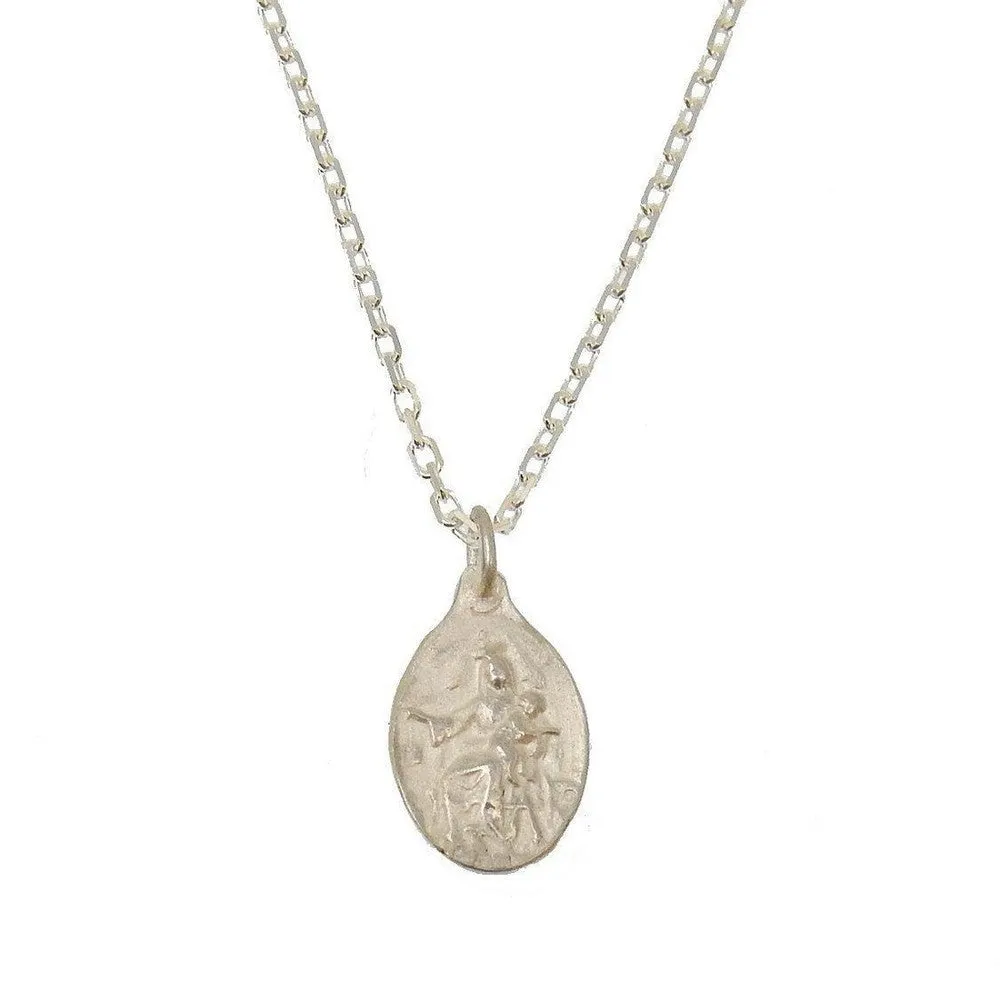 Silver Tiny Christ  Necklace