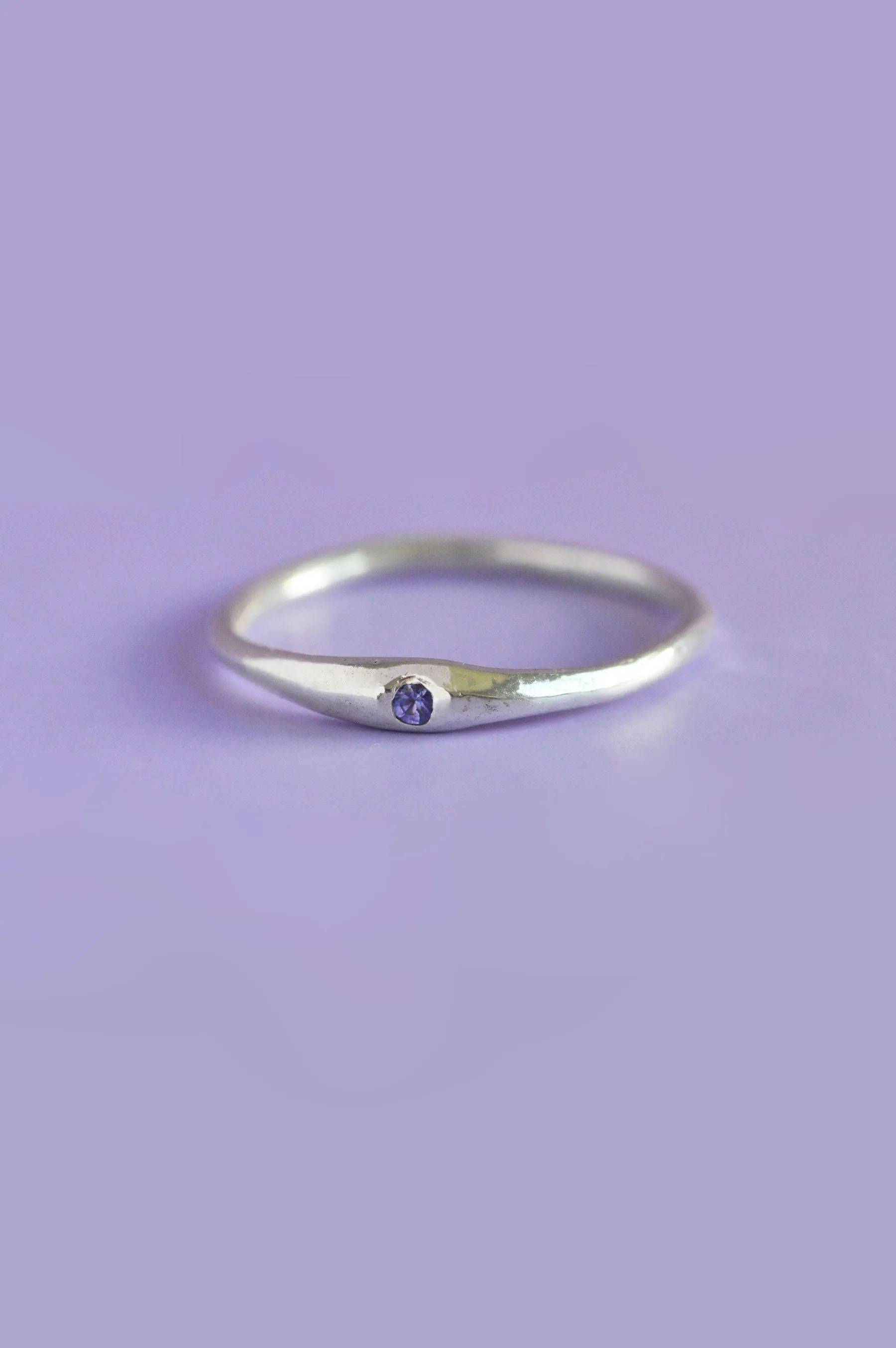 Siyum Purple Sapphire Silver Ring