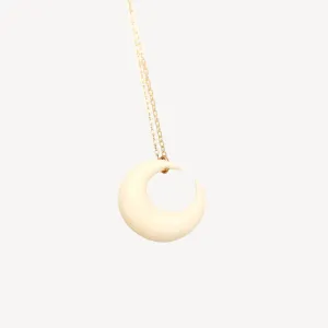 Small Crescent Moon Tusk Necklace