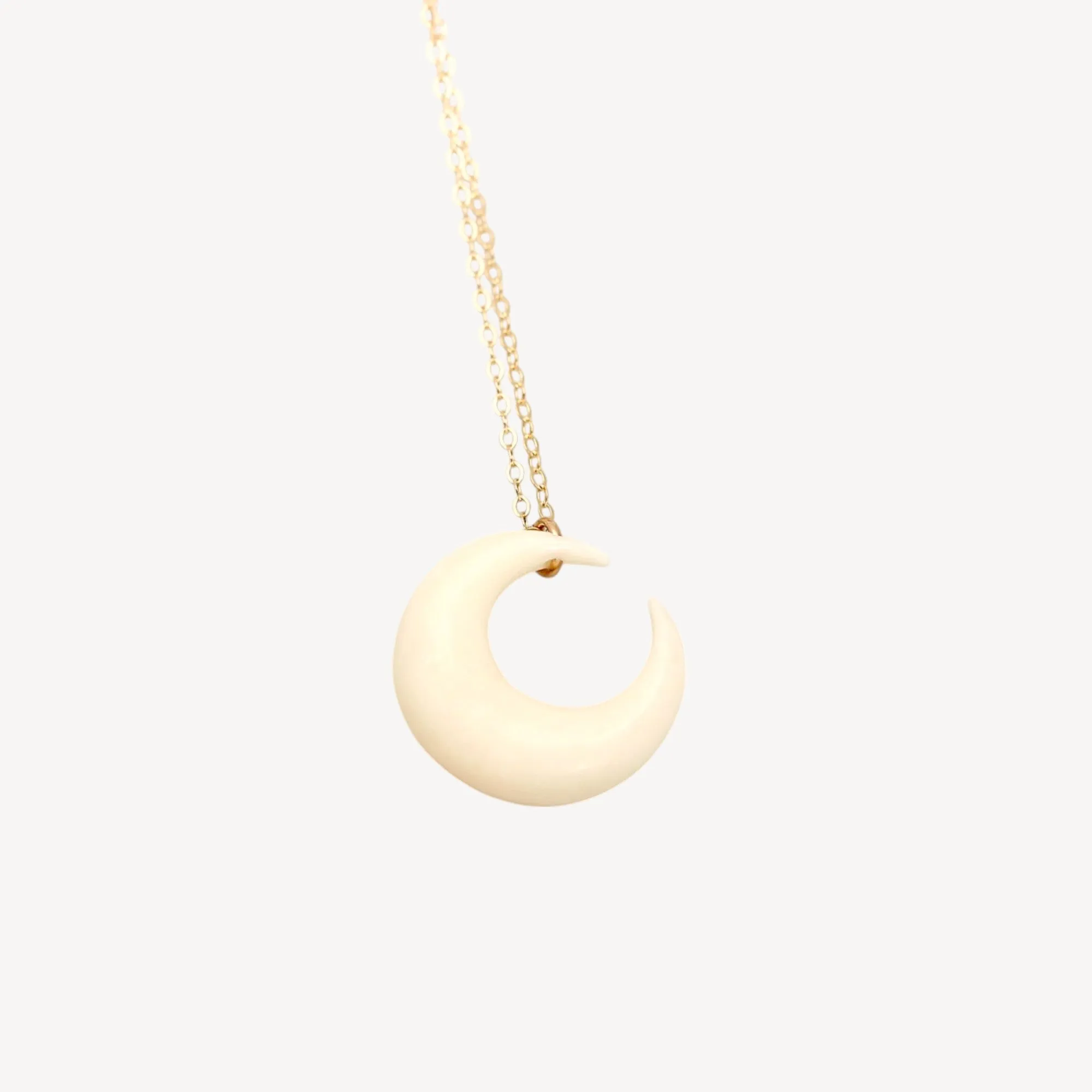 Small Crescent Moon Tusk Necklace