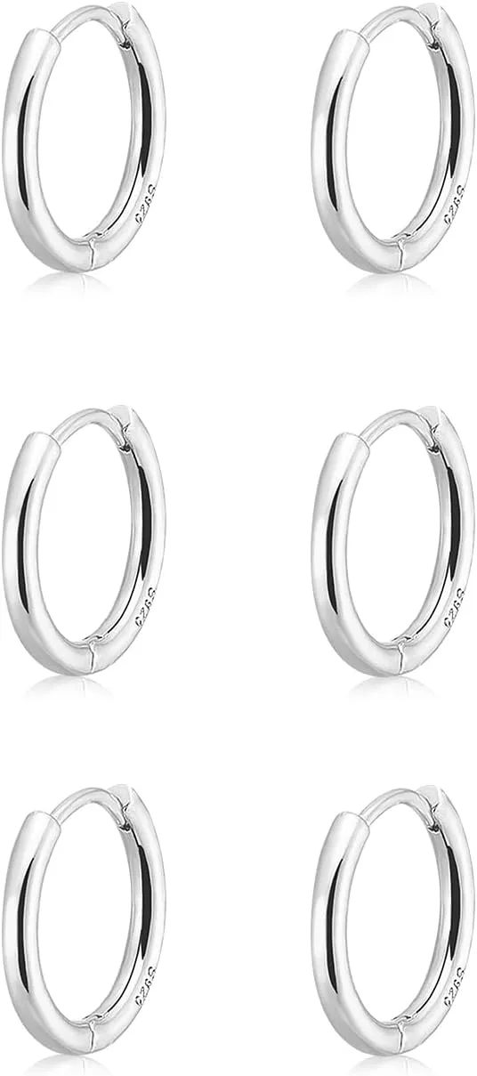 Small Gold Huggie Hoop Earrings Set for Women 14K Real Gold Plated Hypoallergenic Lightweight Earrings for Sensitive Ears Everyday Earrings Sets for Multiple Piercing Cartilage Hoop Earrings Stack Jewelry