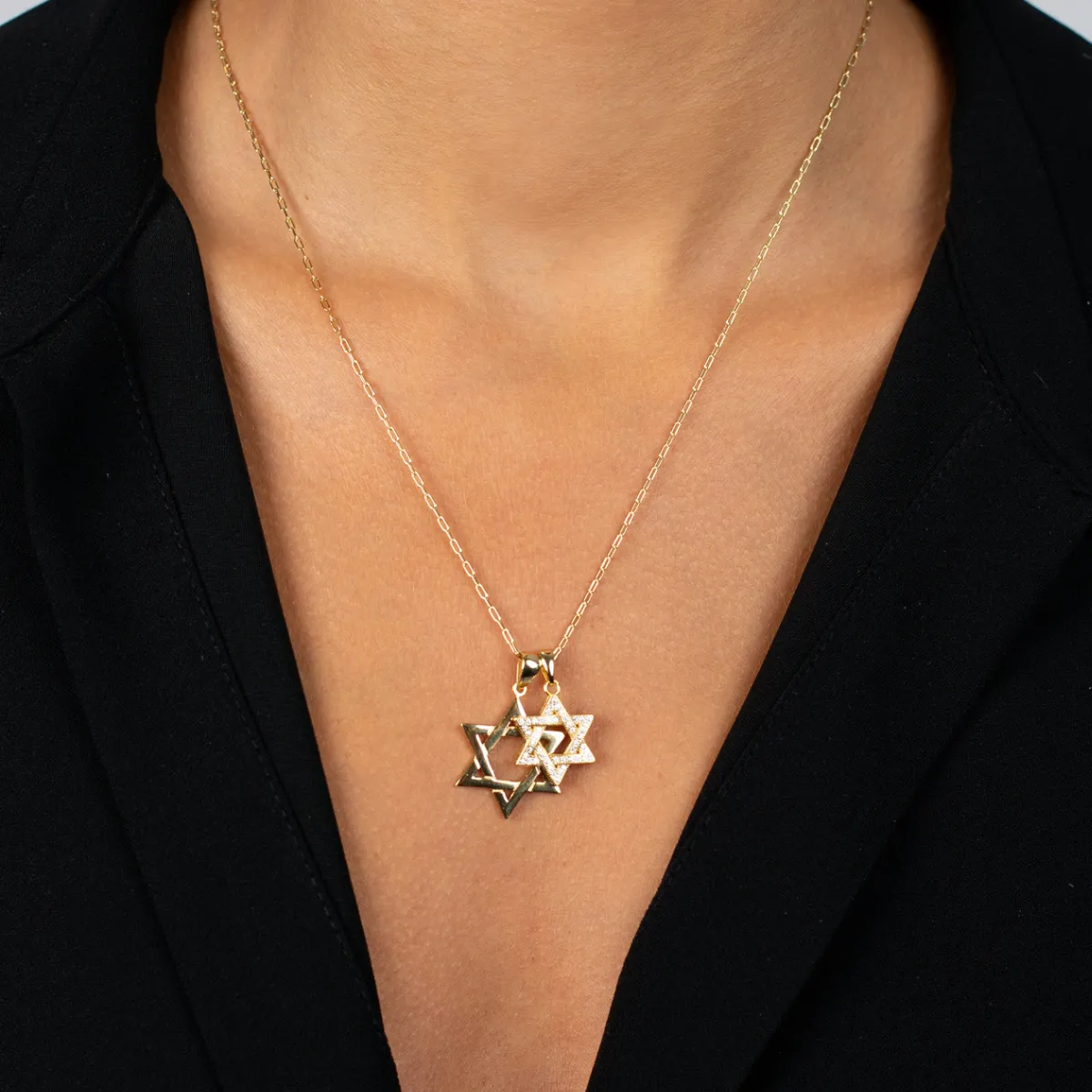 Solid Star Of David Necklace Charm