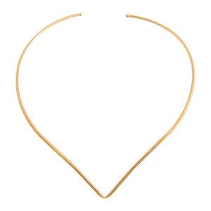 Solid V Shape Collar Choker Necklace