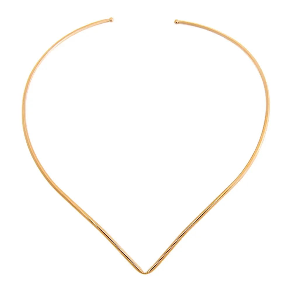 Solid V Shape Collar Choker Necklace