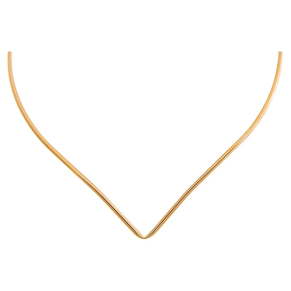Solid V Shape Collar Choker Necklace
