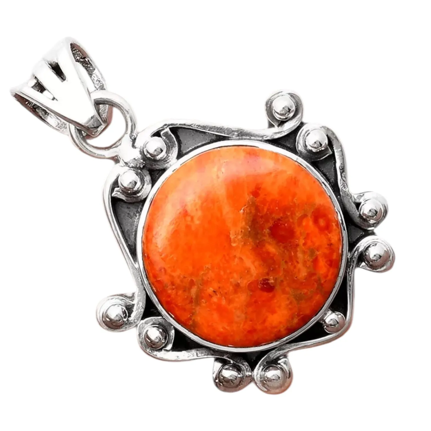 Sponge Coral Solid 925 Sterling Silver Pendant