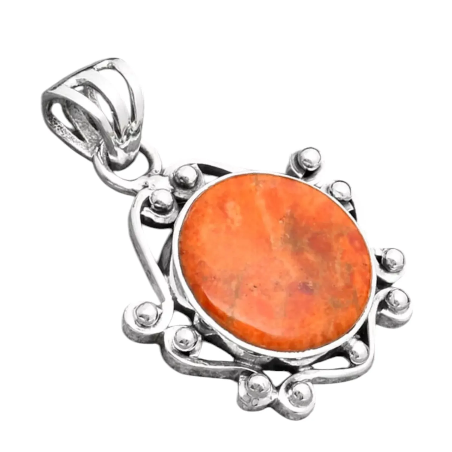 Sponge Coral Solid 925 Sterling Silver Pendant