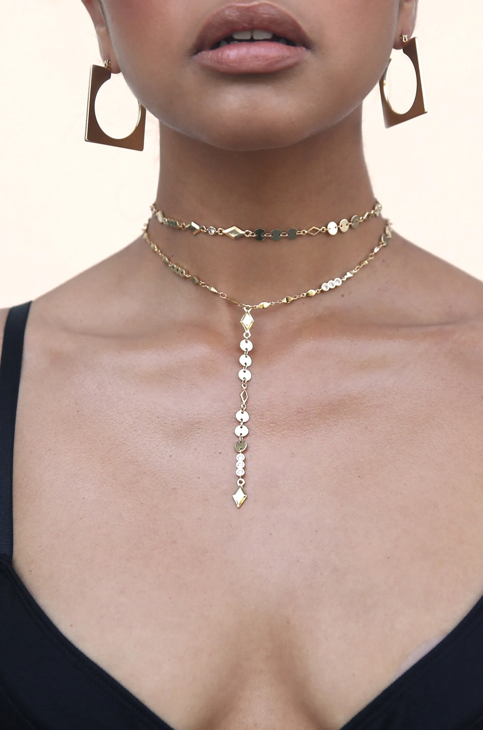 Squared Off 18k Gold Plated Hoop Earrings