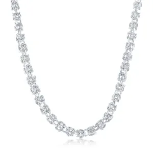 Sterling Silver 3MM Open Byzantine - Rhodium Plated 22"