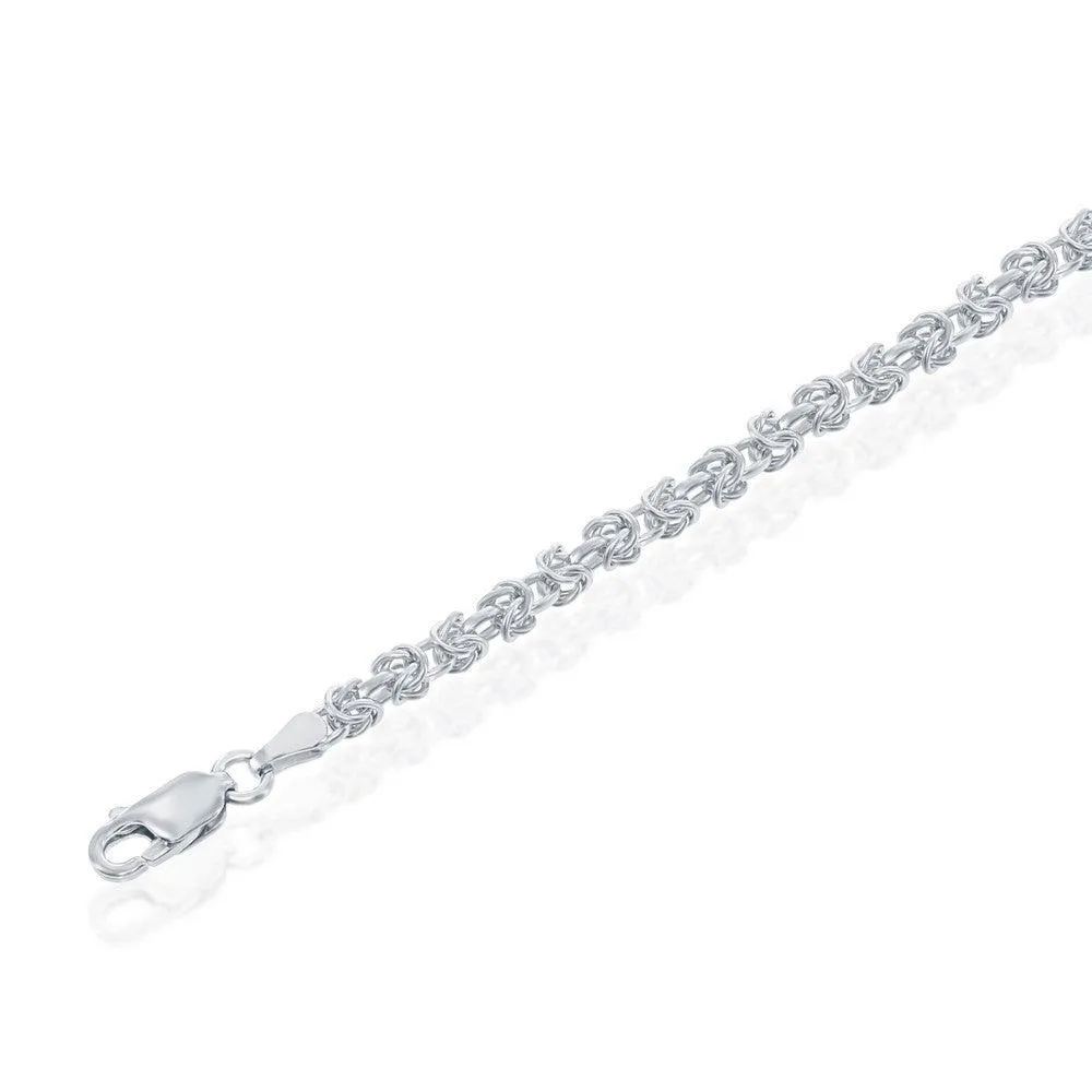 Sterling Silver 3MM Open Byzantine - Rhodium Plated 22"