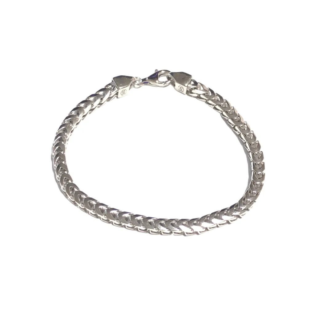 Sterling Silver (4.6mm) Miami Franco Link Bracelet 8.5"
