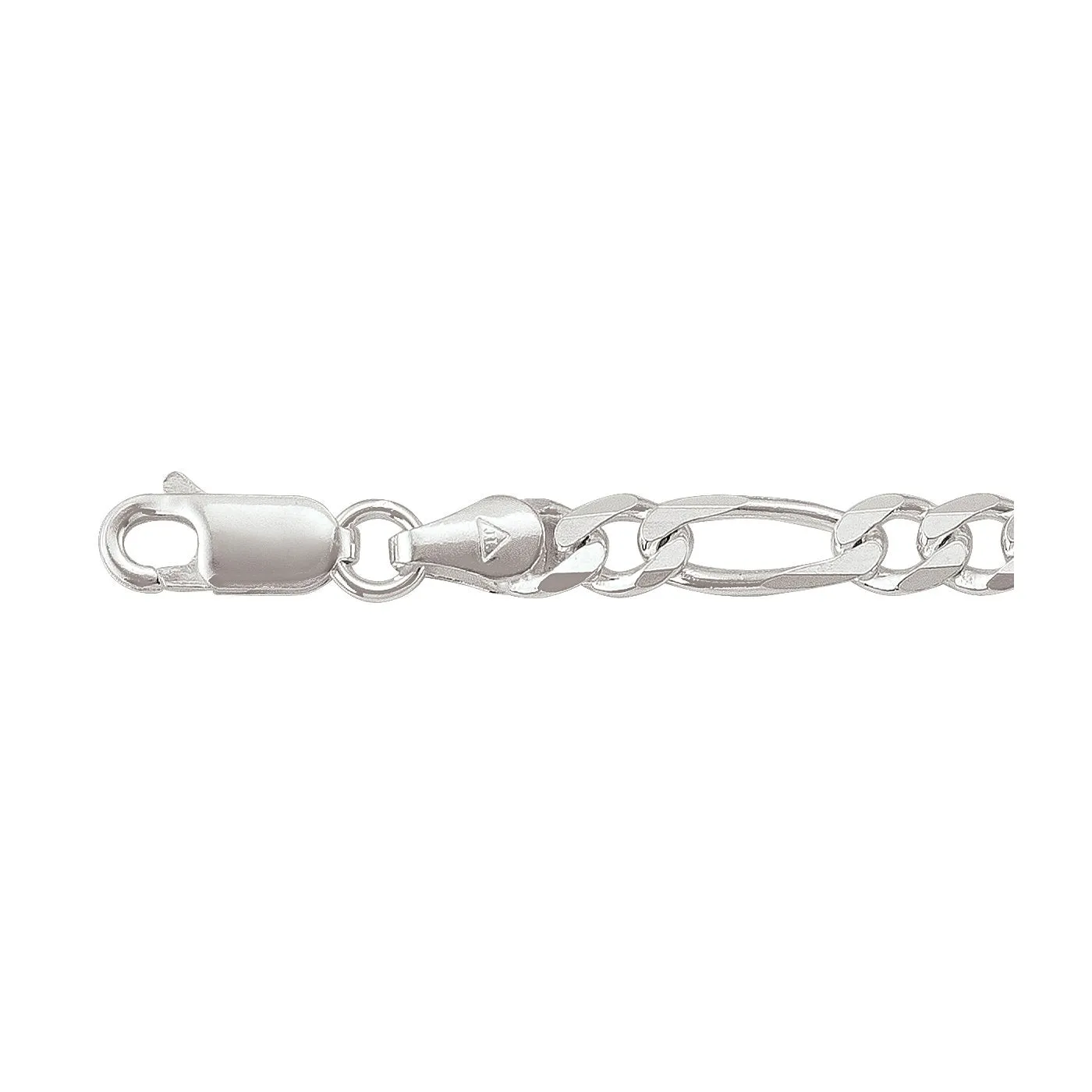 Sterling Silver (4.7mm) Figaro Bracelet 8.5"