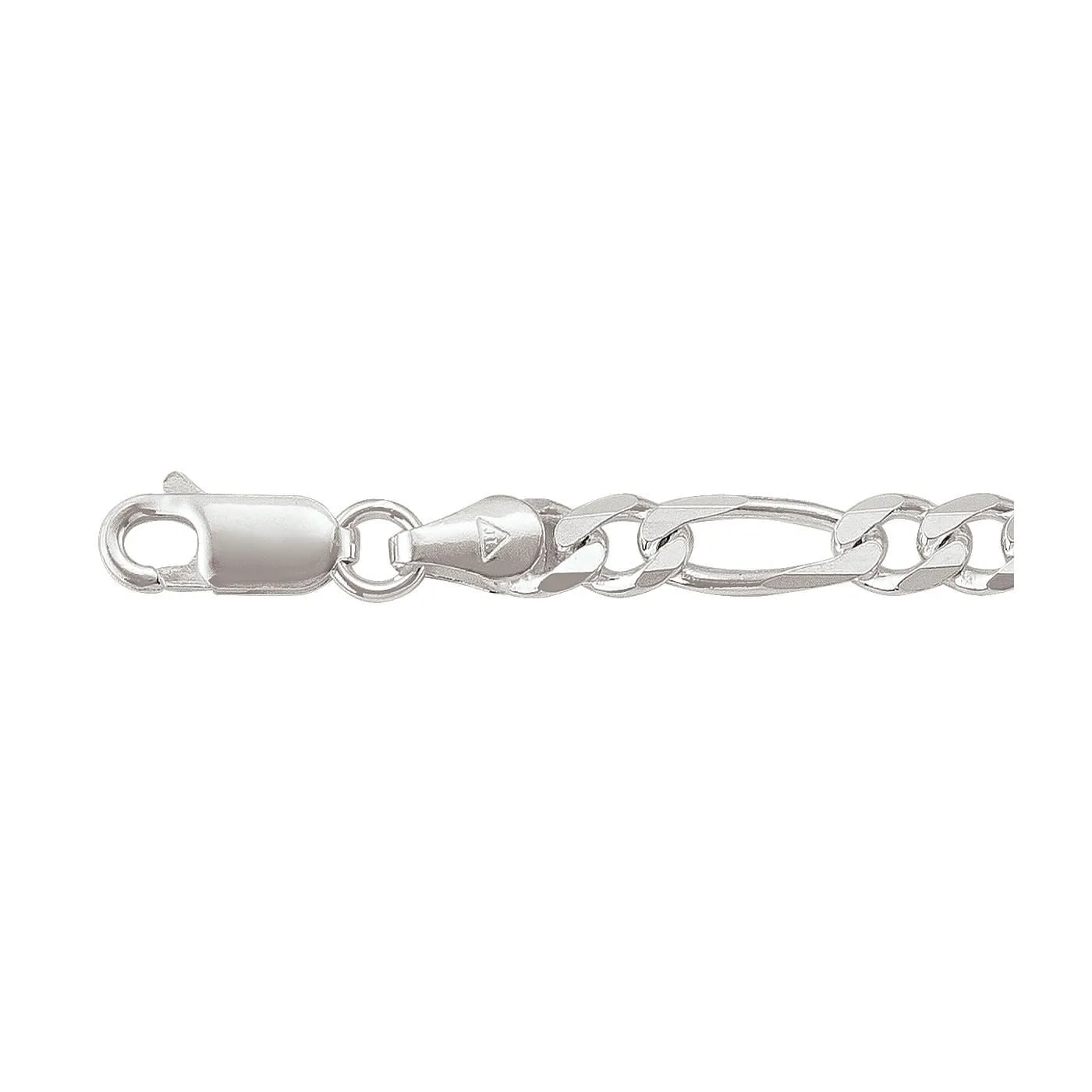 Sterling Silver (4.7mm) Figaro Bracelet 8.5"