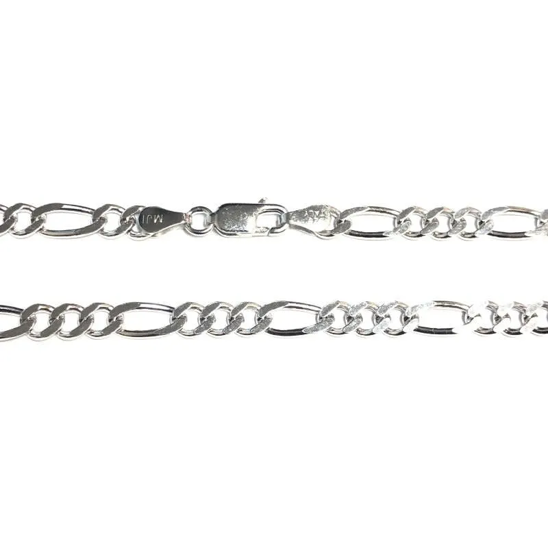 Sterling Silver (4.7mm) Figaro Bracelet 8.5"