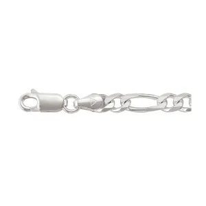 Sterling Silver (4.7mm) Figaro Bracelet 8.5"