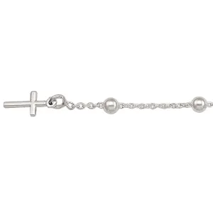 Sterling Silver (4mm) Rosary Bracelet 7.25"