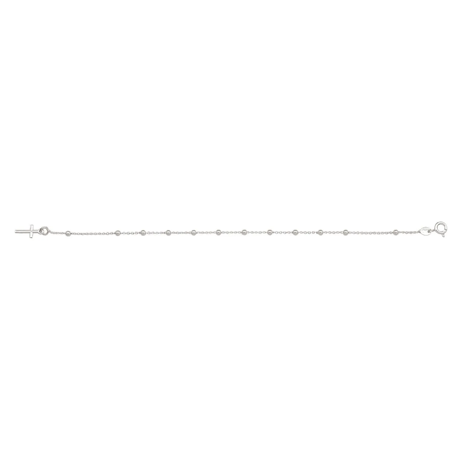 Sterling Silver (4mm) Rosary Bracelet 7.25"