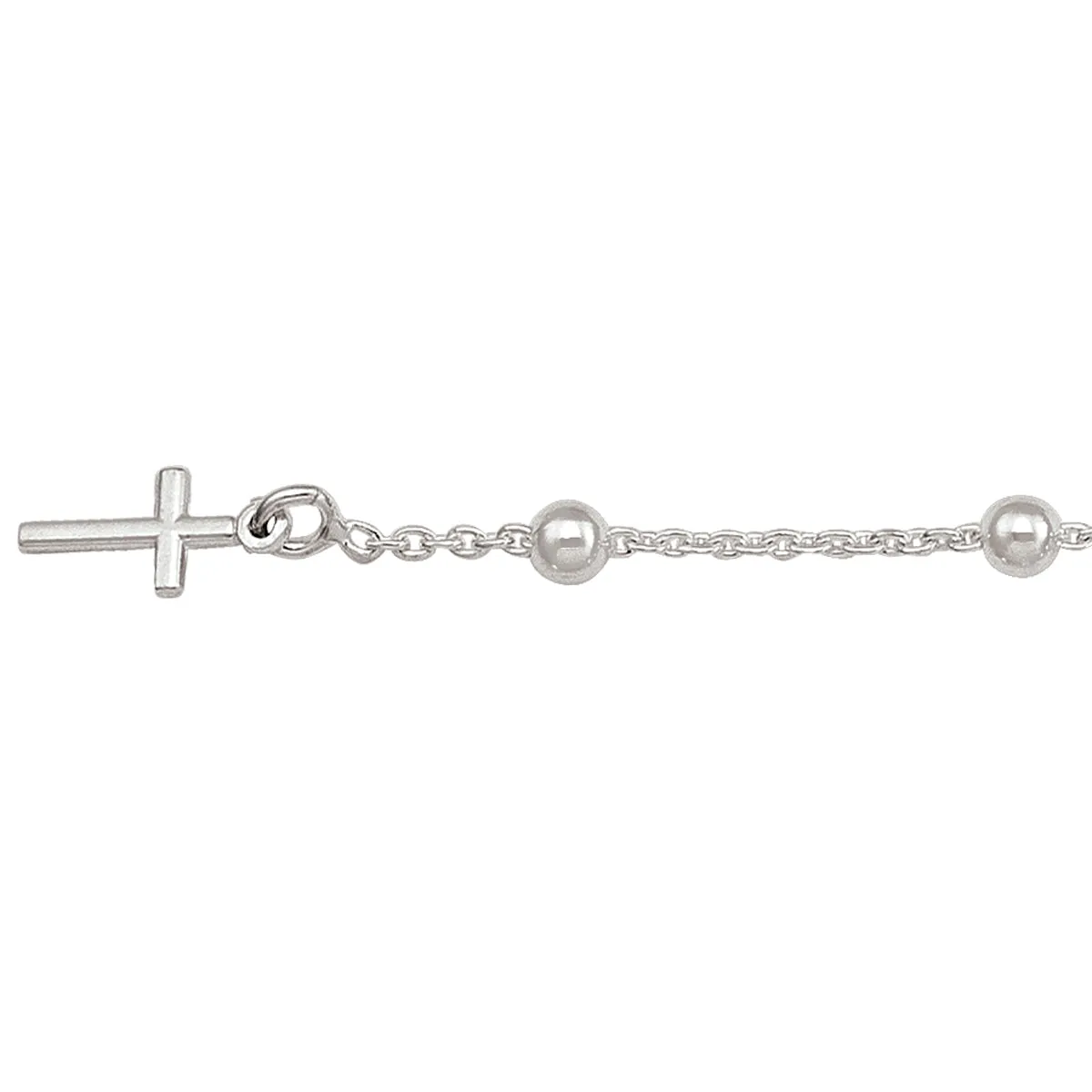 Sterling Silver (4mm) Rosary Bracelet 7.25"