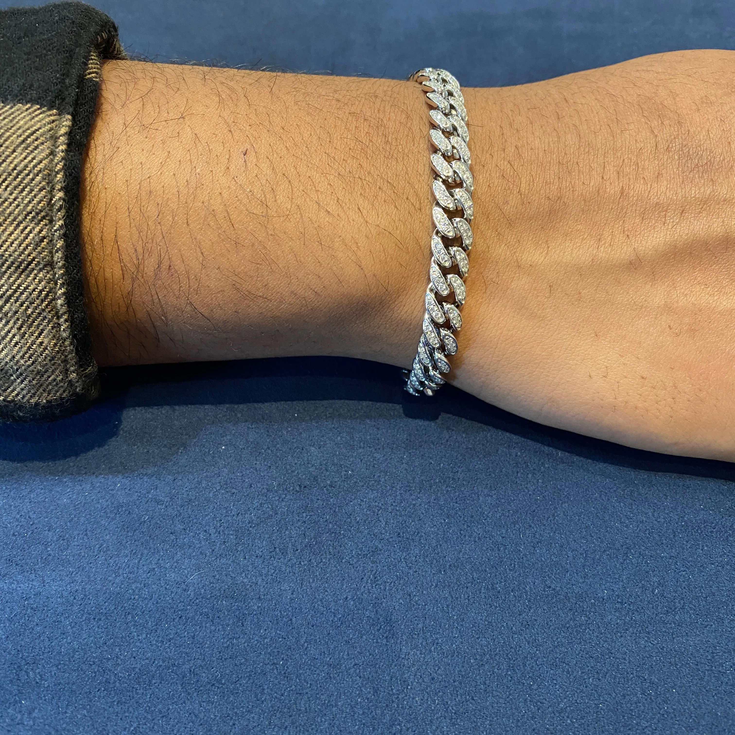 Sterling Silver (9mm) Miami Cuban Cubic Zirconia Hip Hop Bracelet 8.5"