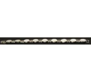 Sterling Silver Bracelet Marcasite Mother of Pearl