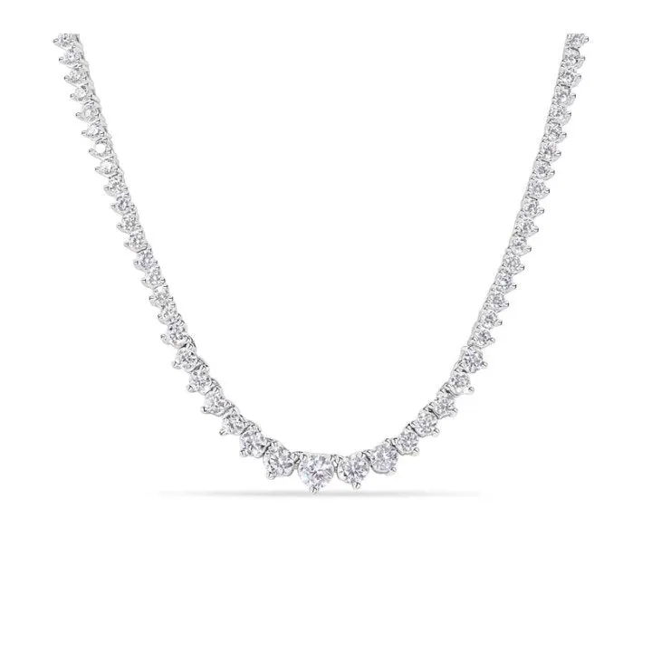 Sterling Silver Clear Cubic Zirconia Tennis Necklace, Bracelet and Earring Set