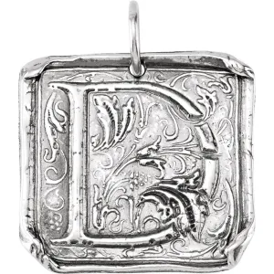 Sterling Silver Initial "D" Vintage-Style Pendant