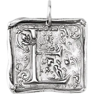 Sterling Silver Initial "E" Vintage-Style Pendant