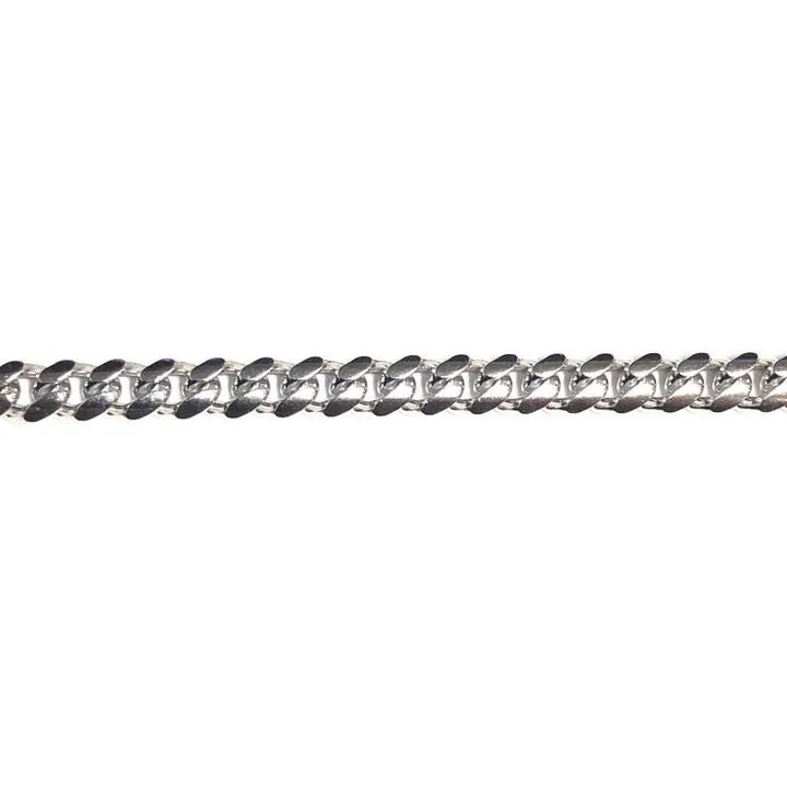 Sterling Silver Rhodium Plated (5mm) Miami Cuban Men's Bracelet