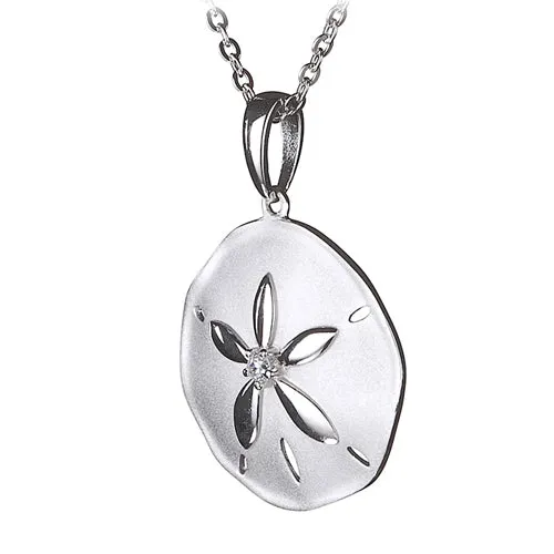 Sterling Silver Sand Dollar Pendant Sandblast Finished(Chain Sold Separately)