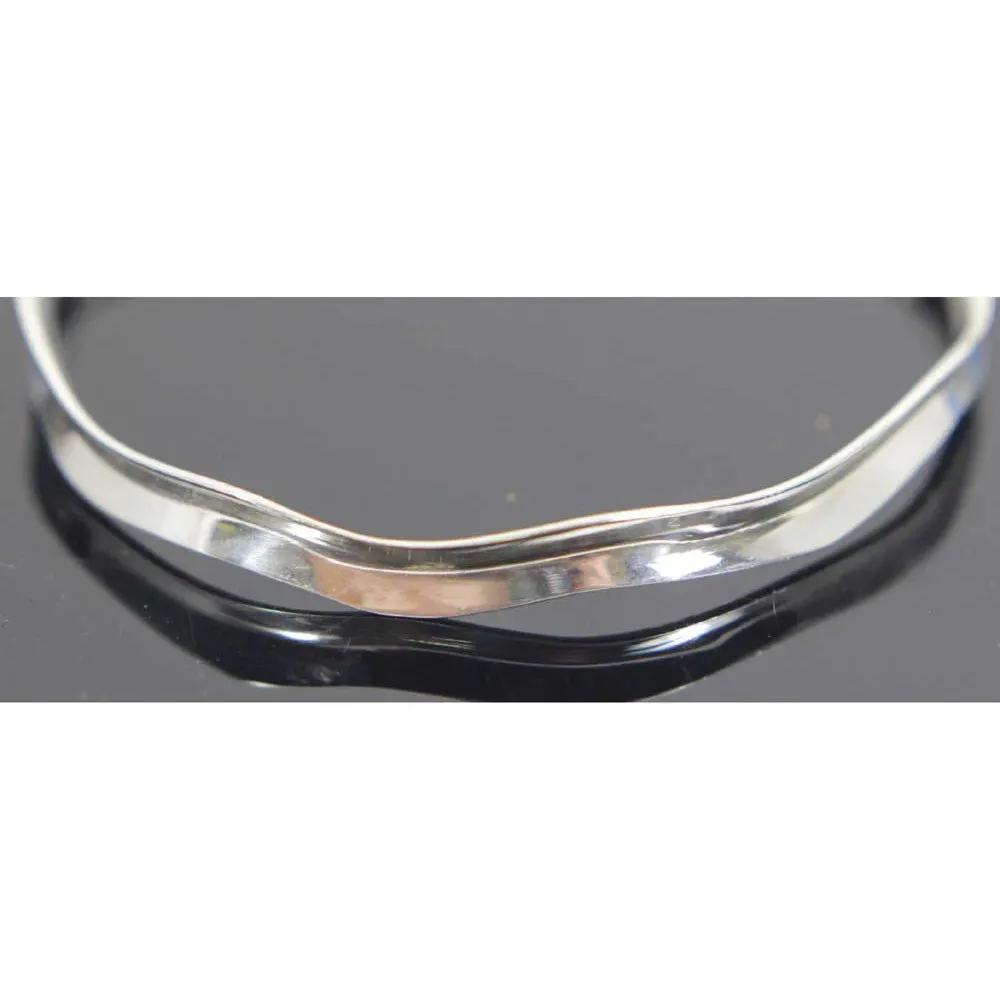 Sterling Silver Wave Design Bangle