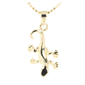 Sterling Silver Yellow Gold Plated Gecko Pendant (Chain Sold Separately)