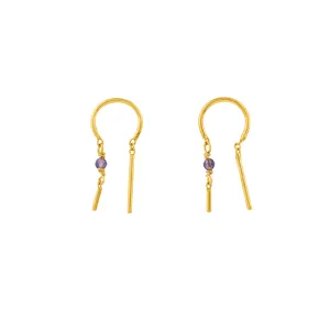 Stony Tiny Dancer Threaders in Iolite & Gold - 3/4" L