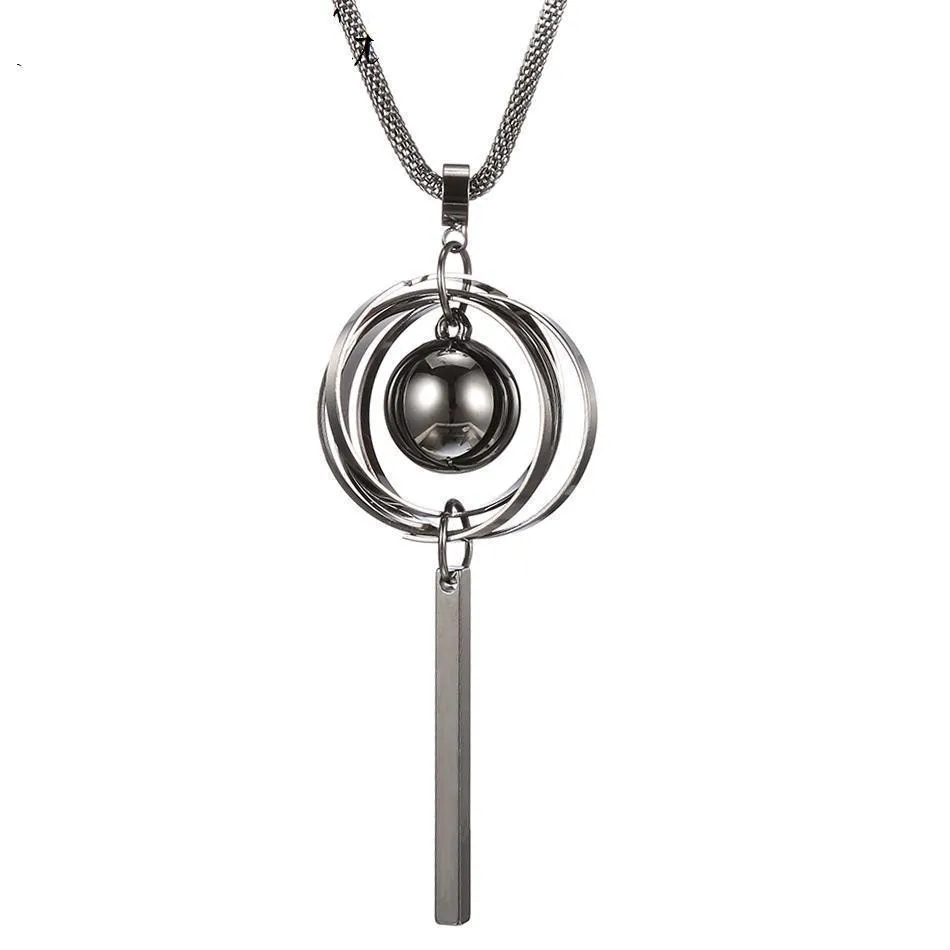 Super Long  Alloy Pendant Necklace