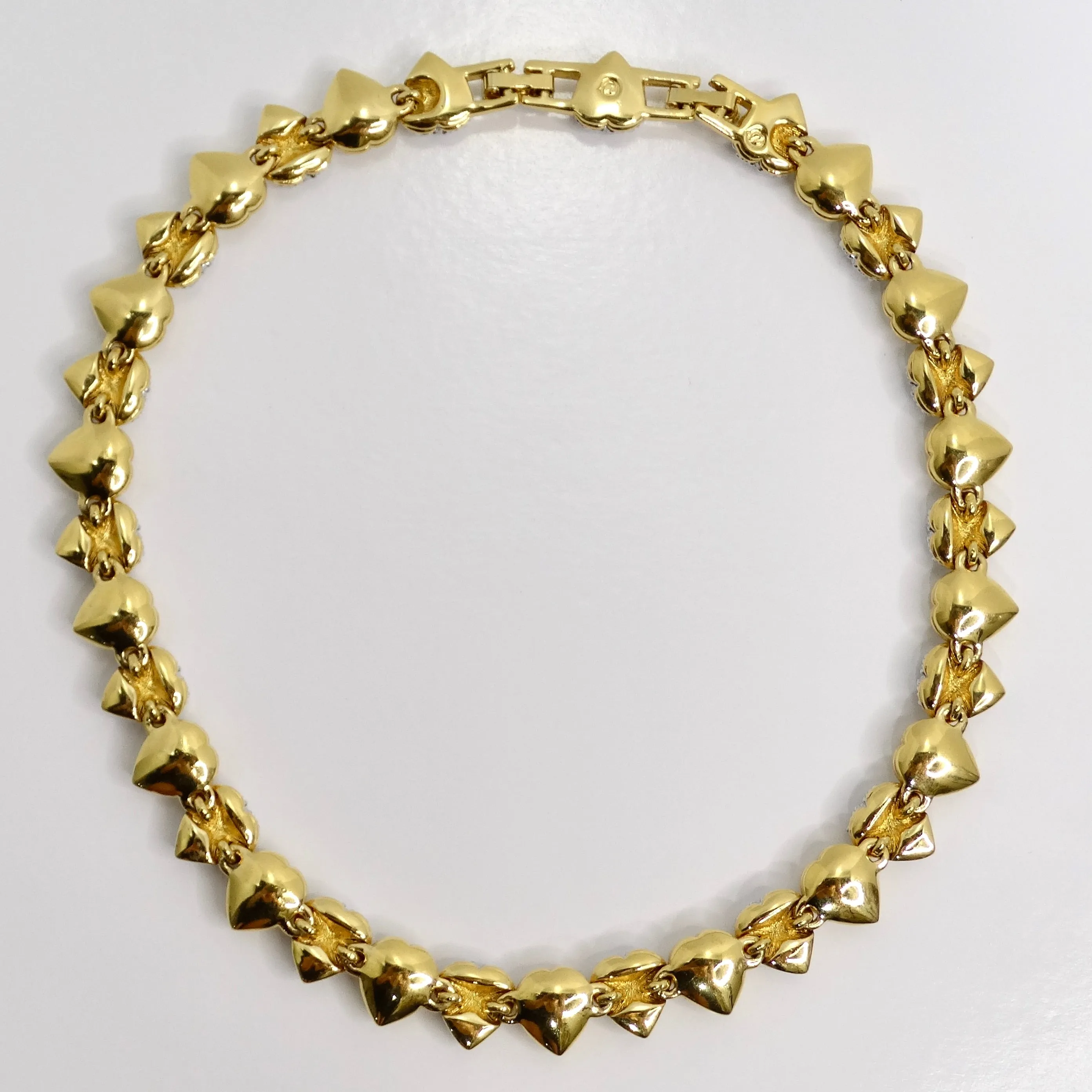 Swarovski Vintage 14K Gold Plated Crystal Heart Choker