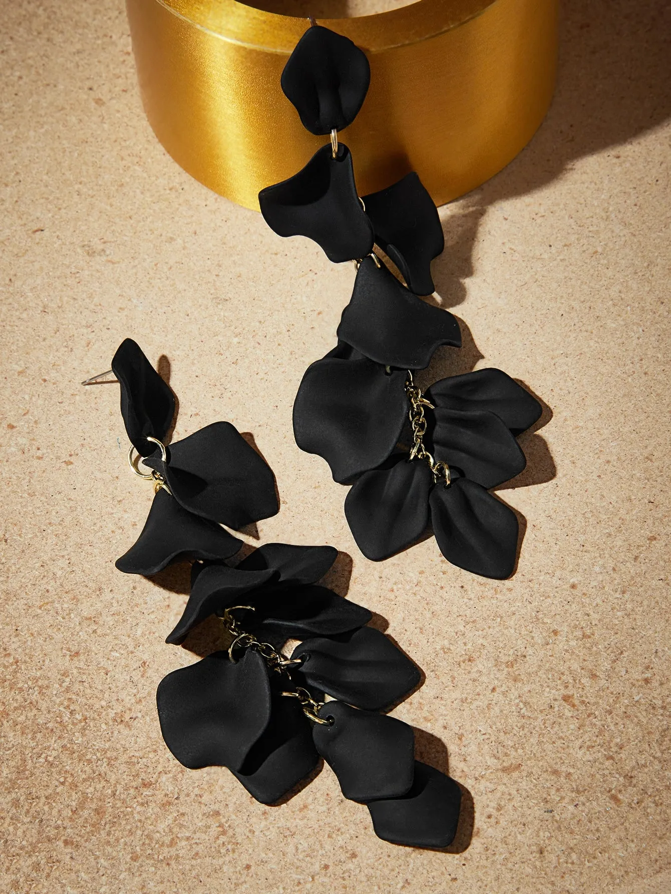 Tassel Drop Earrings - Black- FD ⚡