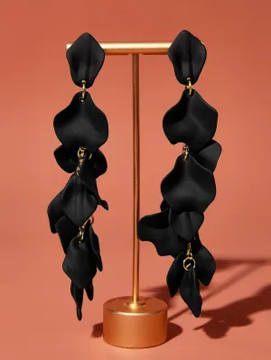 Tassel Drop Earrings - Black- FD ⚡