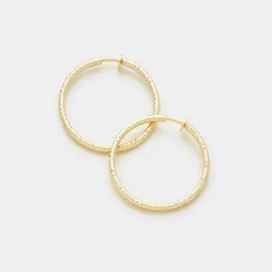Textured Gold Hoop Clip On Earrings | 1.25| 255900