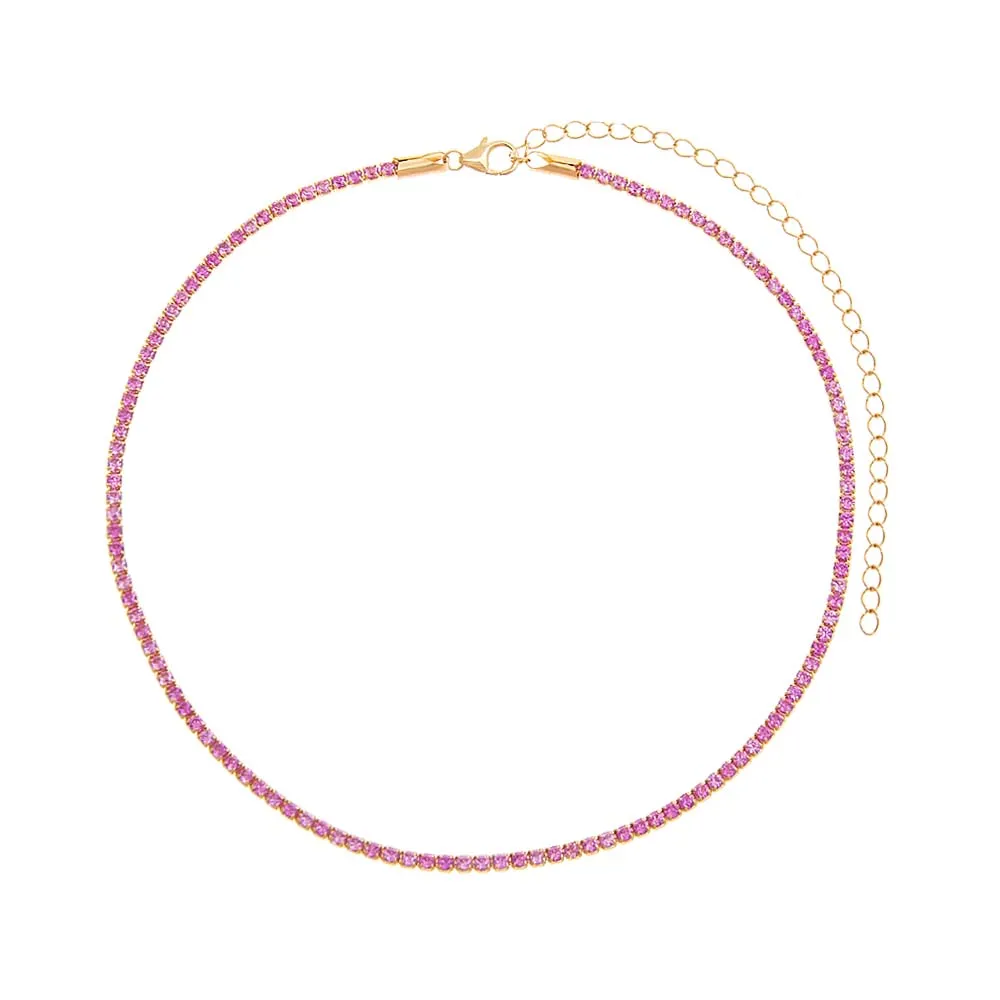 Thin Colored Tennis Choker