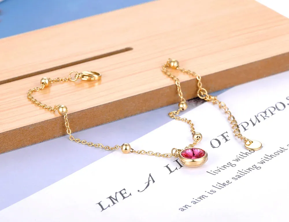 Titanium Stainless Steel Link Chain Anklets For Women