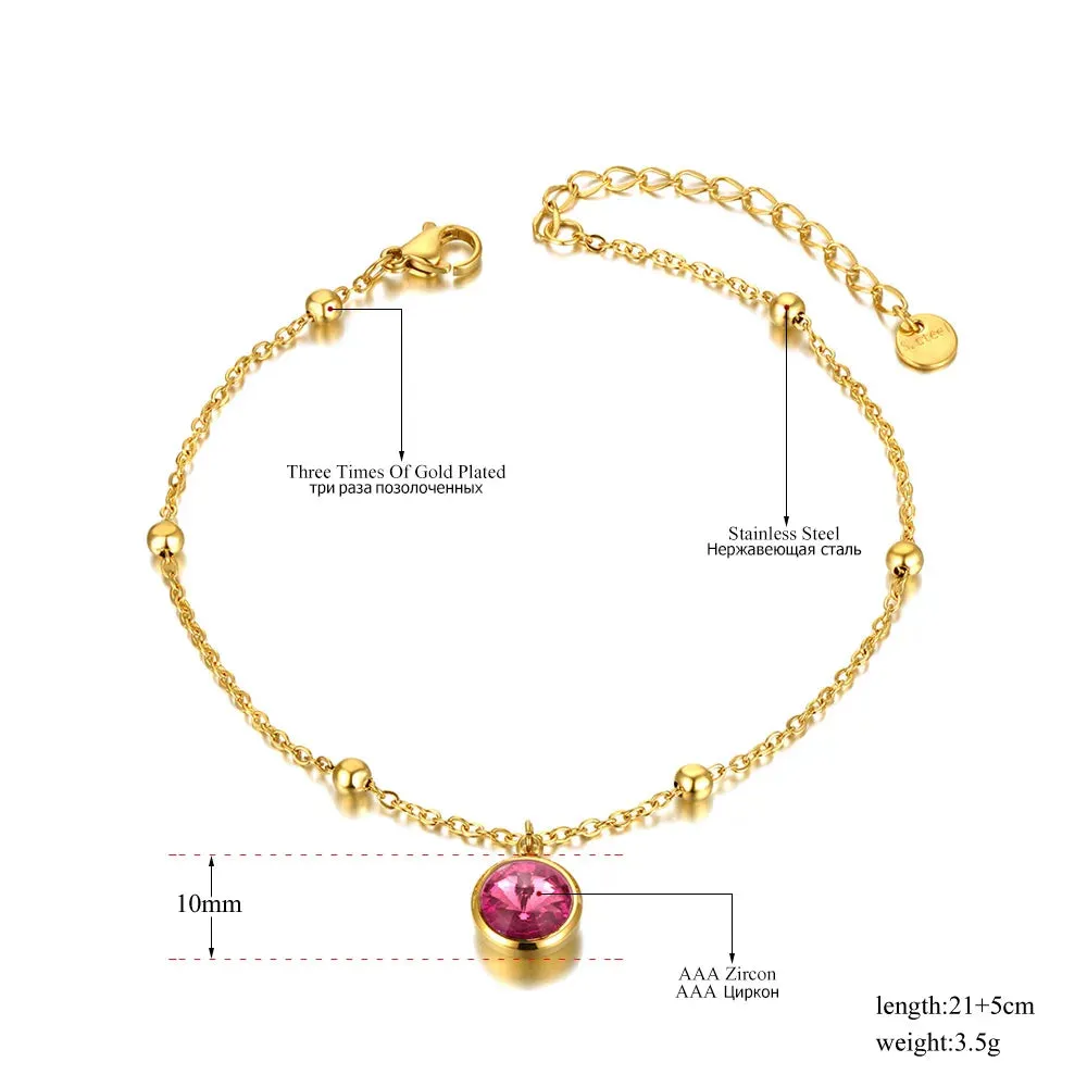 Titanium Stainless Steel Link Chain Anklets For Women