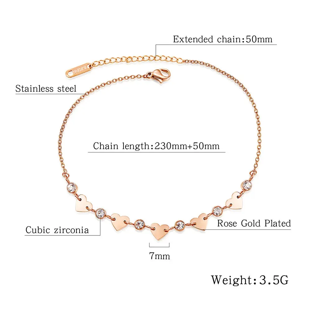 Titanium Steel Bohemia Holiday Beach Chain & Link Anklets For Women Girls