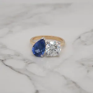 Toi Et Moi, Diamond and Sapphire, Engagement Ring