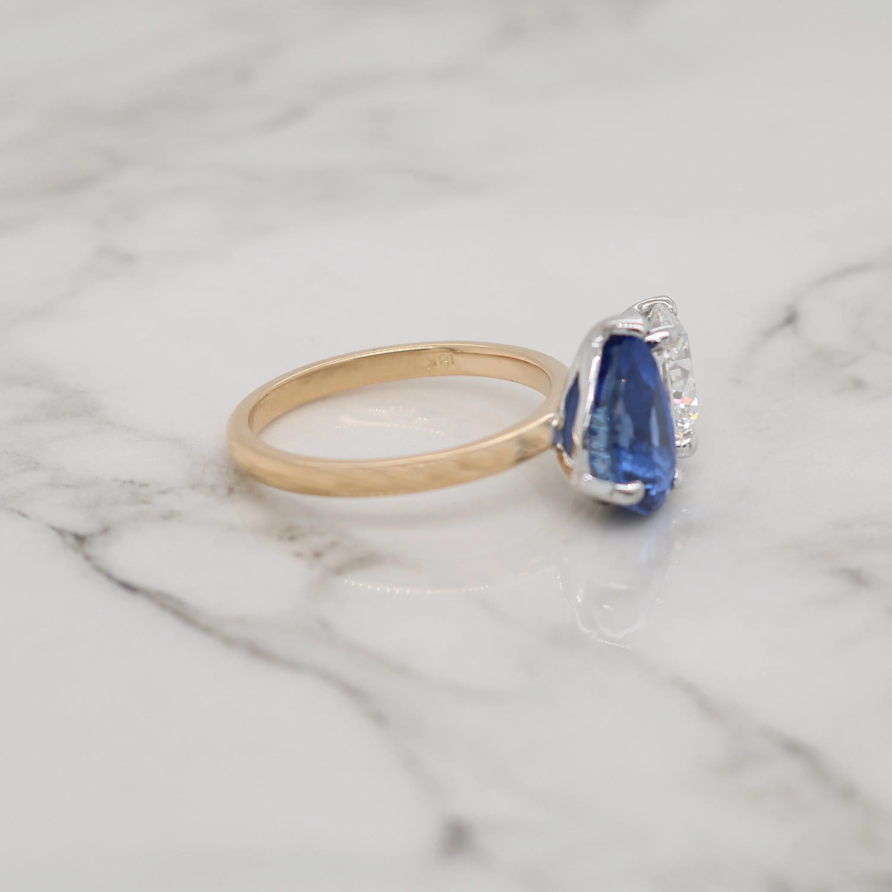 Toi Et Moi, Diamond and Sapphire, Engagement Ring
