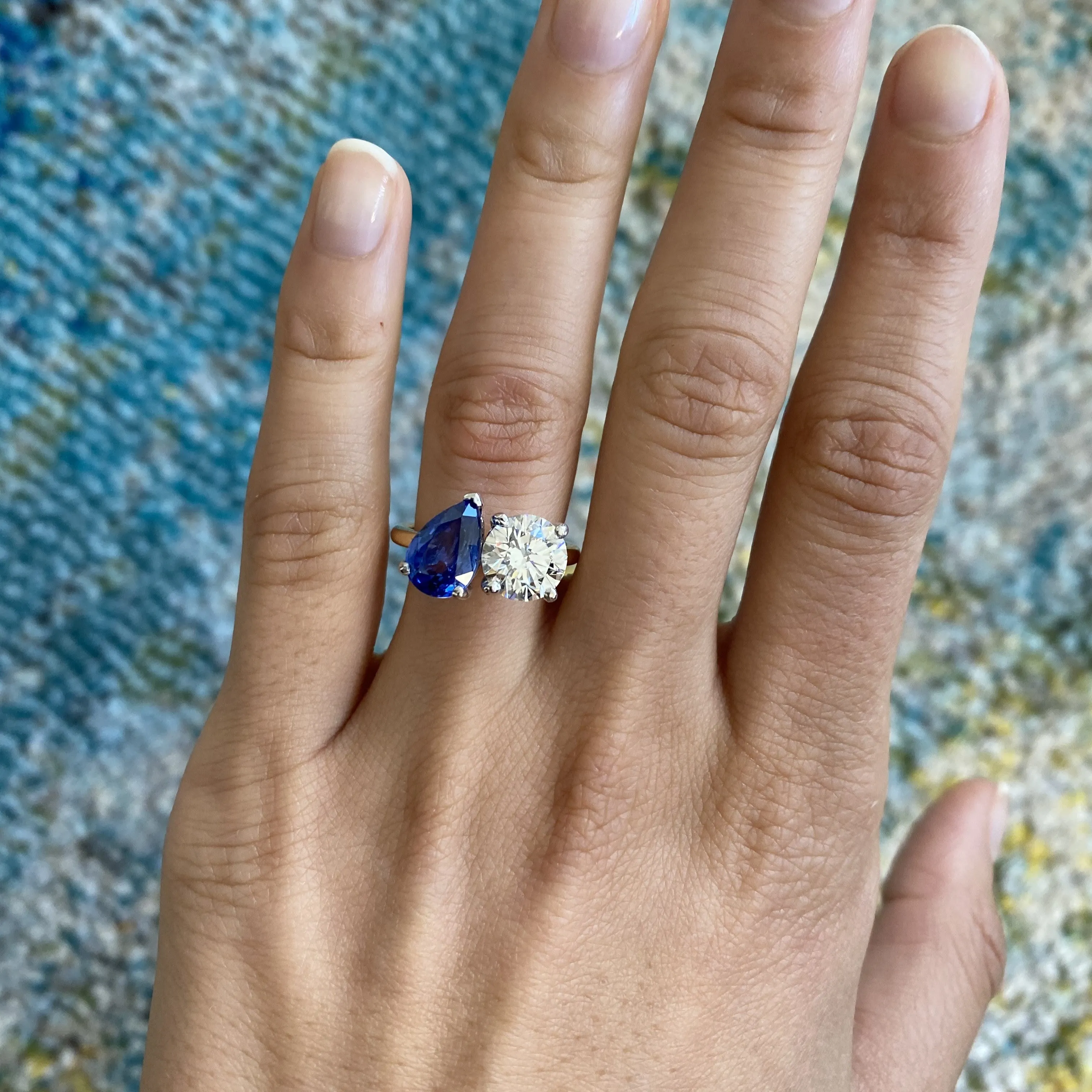 Toi Et Moi, Diamond and Sapphire, Engagement Ring
